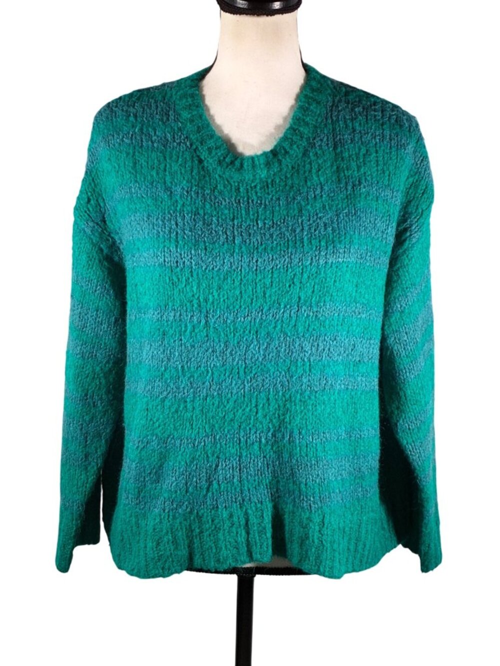 IRO slouchy oversized fuzzy Striped Knit Sweater XS Acrylic ,alpaca wool Blend